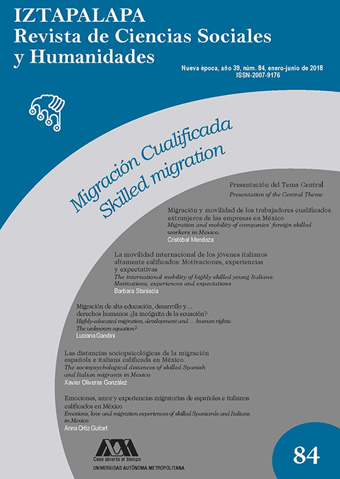 					Ver Núm. 84/1 (2018): Tema Central 84: Migración Cualificada/ Skilled Migration. Coordinador del TC Cristóbal Mendoza (primer semestre)
				