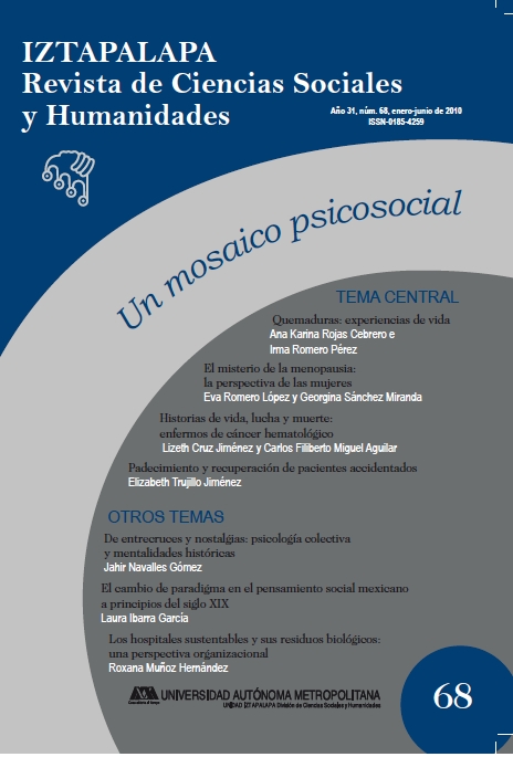 					Ver Núm. 68/1 (2010): Tema Central: Un Mosaico psicosocial. Coordinadora del TC Gloria Elizabeth García Hernández
				