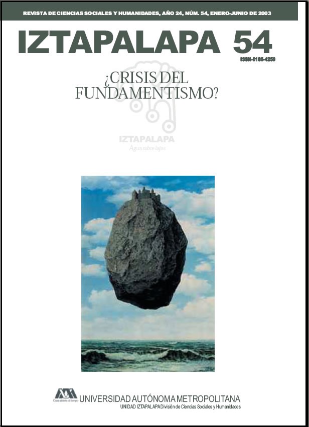 					Ver Núm. 54 (2003): Tema Central: ¿Crisis del fundamentismo?. Coordinadores del TC: Max Fernández de Castro, Armando Cíntora Gómez
				